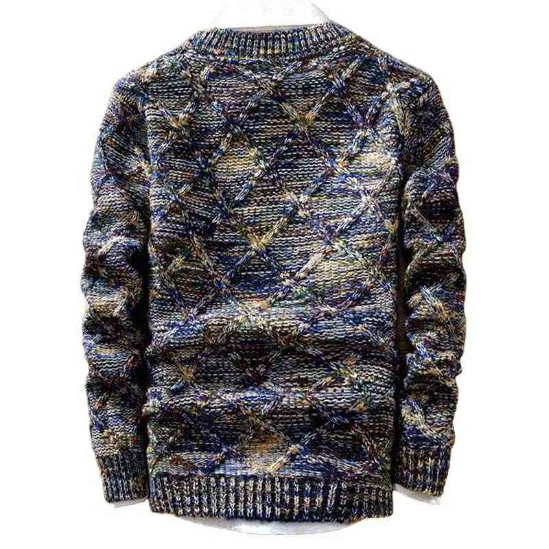 Sweter Menbrand Fashion Sweter Mężczyzna O-Neck Stripe Slim Fit Mashting Sweters Man Sweter L220801