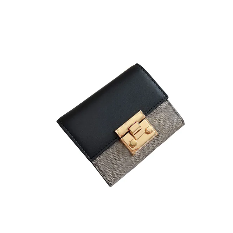 Classique chaîne en or bracelet long portefeuille rabat designer femme mini sac de luxe portefeuilles courts porte-carte mode femmes porte-monnaie moraillon p208O