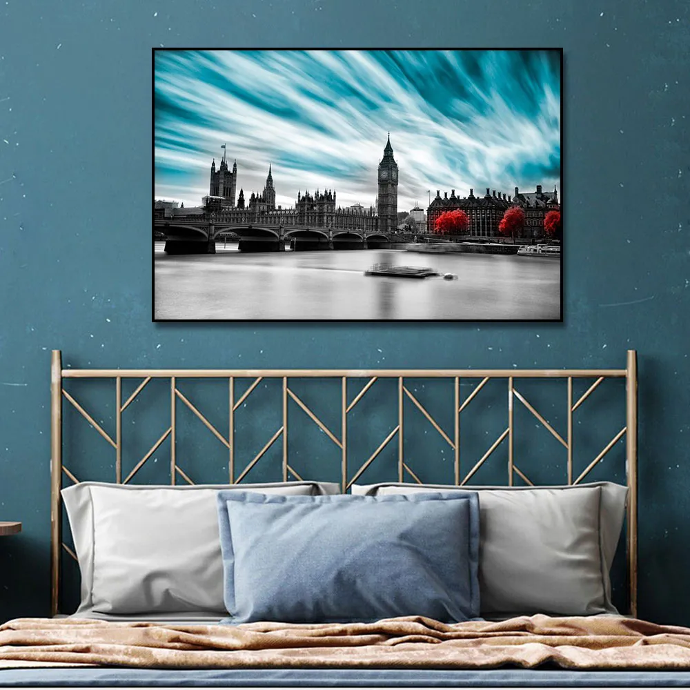 Big Ben op te seine poster canvas print wall art picture voor woonkamer huisdecor muur decoratie frameless