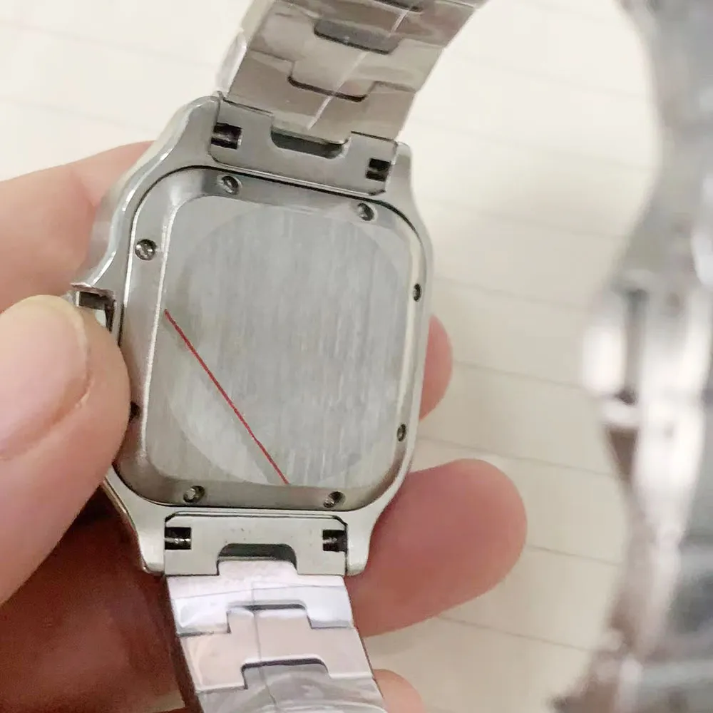 正方形の時計40mm 35mmブルーステンレス鋼の機械式時計ケースとブレスレットファッションメンズオスの腕時計236p