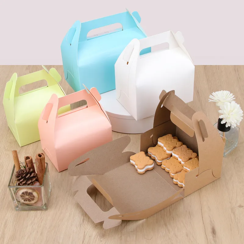 cardboard cadeau gâteau boîte dessert boîte-cadeau rose vert jour de mariage pratique carton de transport peut être personnalisé 220704