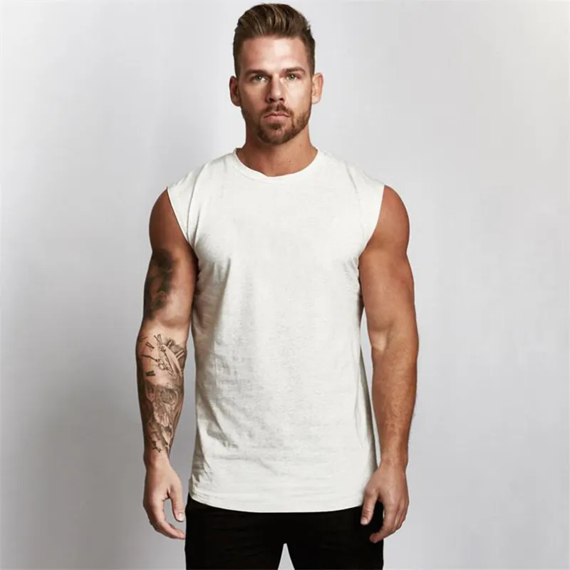 Zomer est merk heren gebogen zoom vaste kleur sportscholen stringers vest bodybuilding kleding fitness man tanks tops 220531