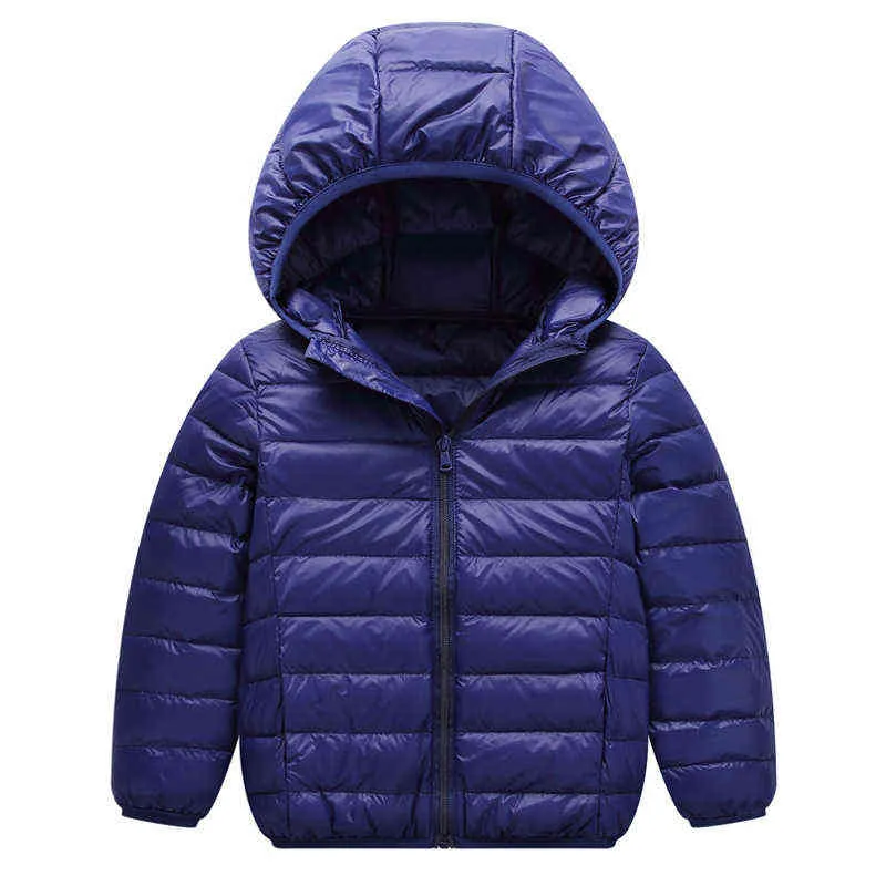 2022 Höst- och vinter Nya barnkläder Barn Jacka Nya pojkar och flickor Light Down Jacket 90 Down Hooded Zipper J220718