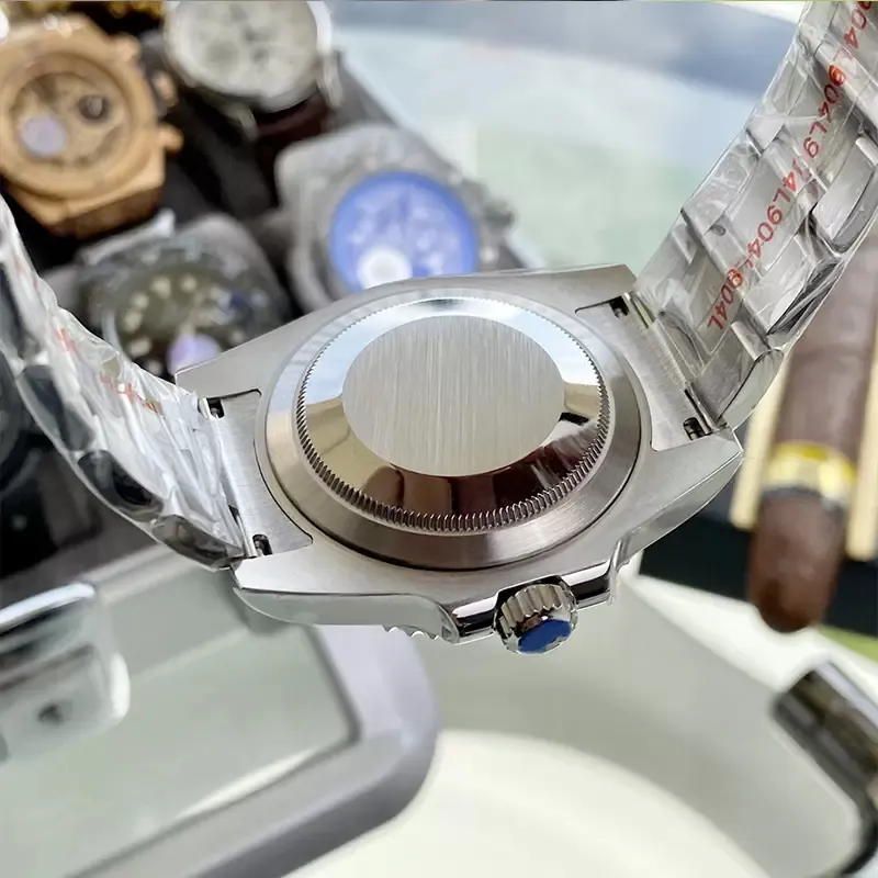 Relógio masculino relógio de pulso dhgate preto moldura cerâmica aço inoxidável 40mm relógio 116710 automático gmt movimento mecânico mestre 262z