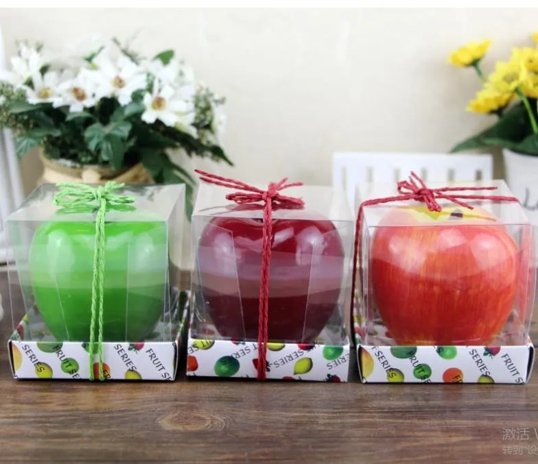 Bougies de fruits en forme de pomme, Bougie parfumée, atmosphère de Festival, décoration de fête romantique, décor de réveillon de noël et du nouvel an