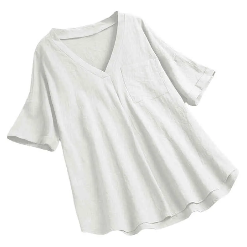 Vrouwen westerse etnische stijl shirt patroon bedrukt v nek westerse stijl korte mouw geprinte tuniek vaste top casual katoen blusas l220705