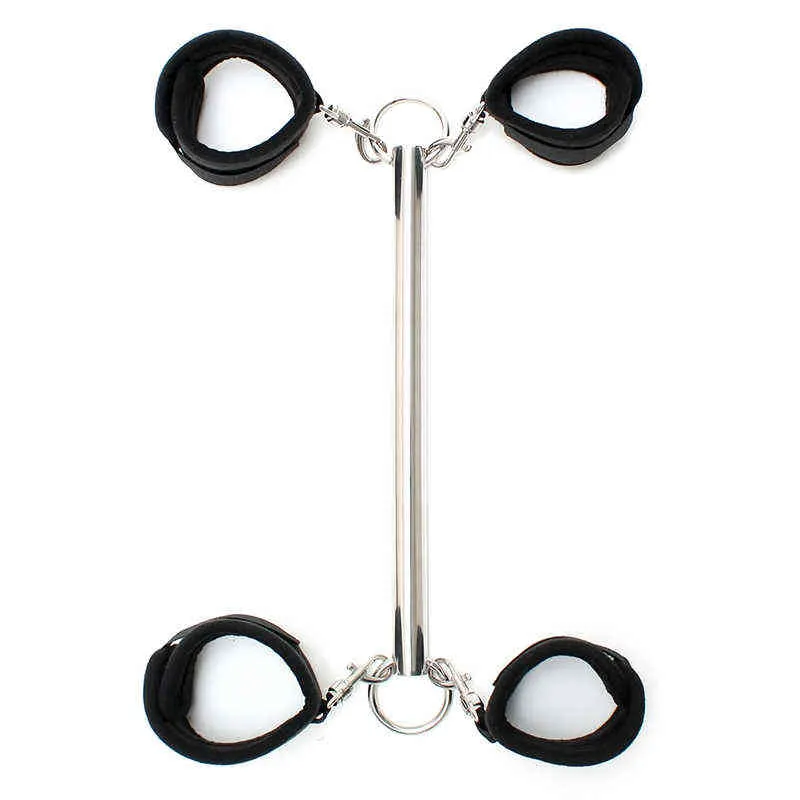 Nxy Sm Bondage Bdsm Restraint Wrist and Ankle Spreader Bar Cuffs for Women Slave Erotic Sexy Flirting Adult Game Sex Products 220426