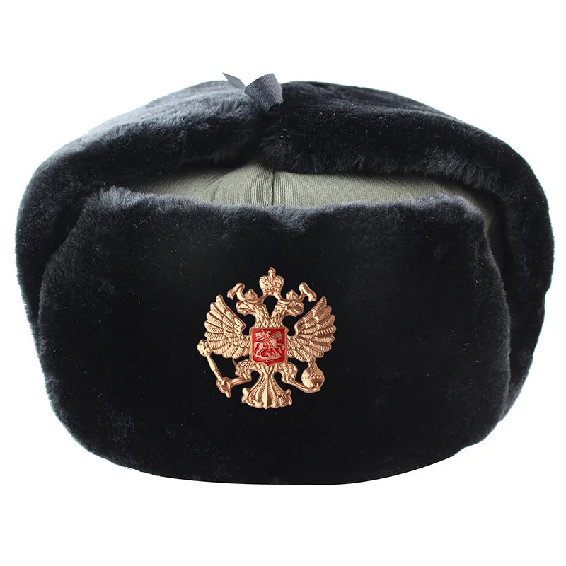 Distintivo militare sovietico Russia Colbacco Colbacco Bomber Cappelli Pilota Trapper trooper Cappello invernale in finta pelliccia di coniglio Paraorecchie da uomo Berretti da neve 220817gx7935725