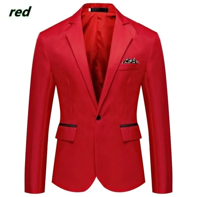 Men Slim Fit Office Blazer Jacket Fashion Solid Mens Suit Jacket Wedding Dress Coat Casual Business Male Suit Coat 220527
