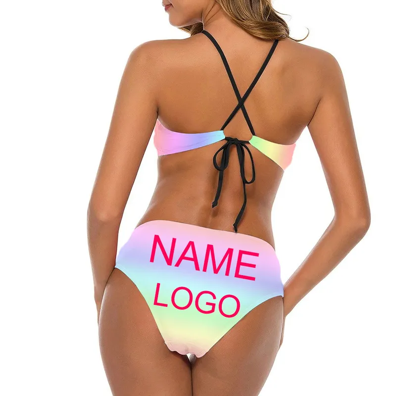 UJWI maillots de bain personnalisés Sexy Bikinis été maillot de bain femmes maillot de bain imprimé Bikini ensembles maillots de bain coupe goutte 220712gx