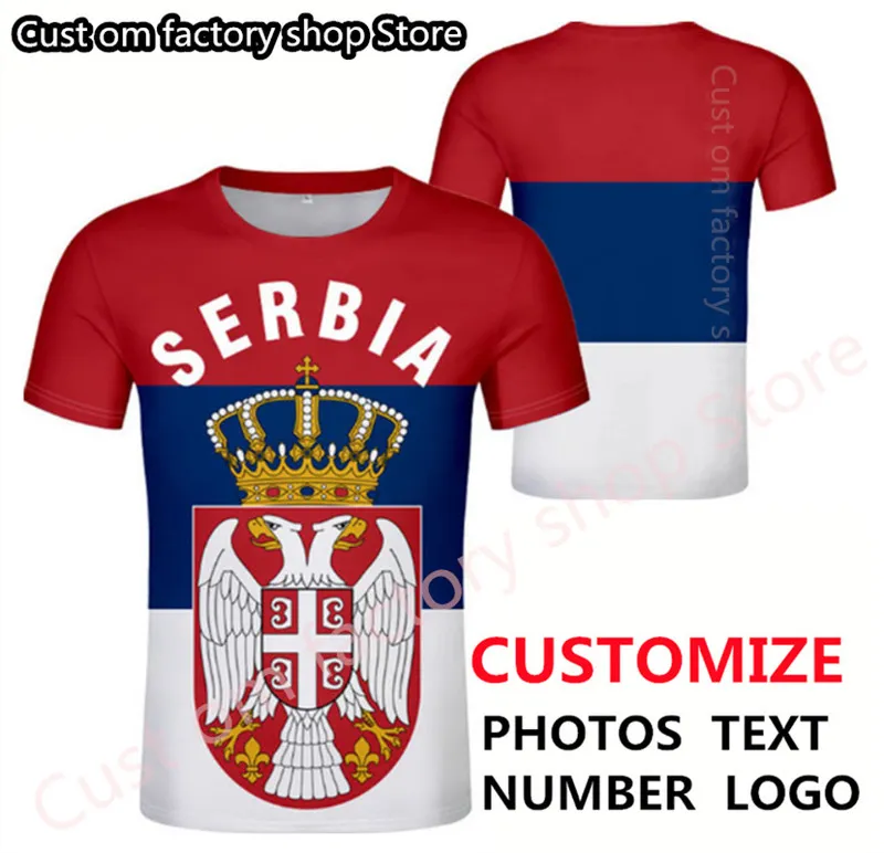 SERBIE république T-shirt bricolage gratuit sur mesure nom numéro srbija hommes femmes mode à manches courtes t-shirts le t-shirt décontracté 220616