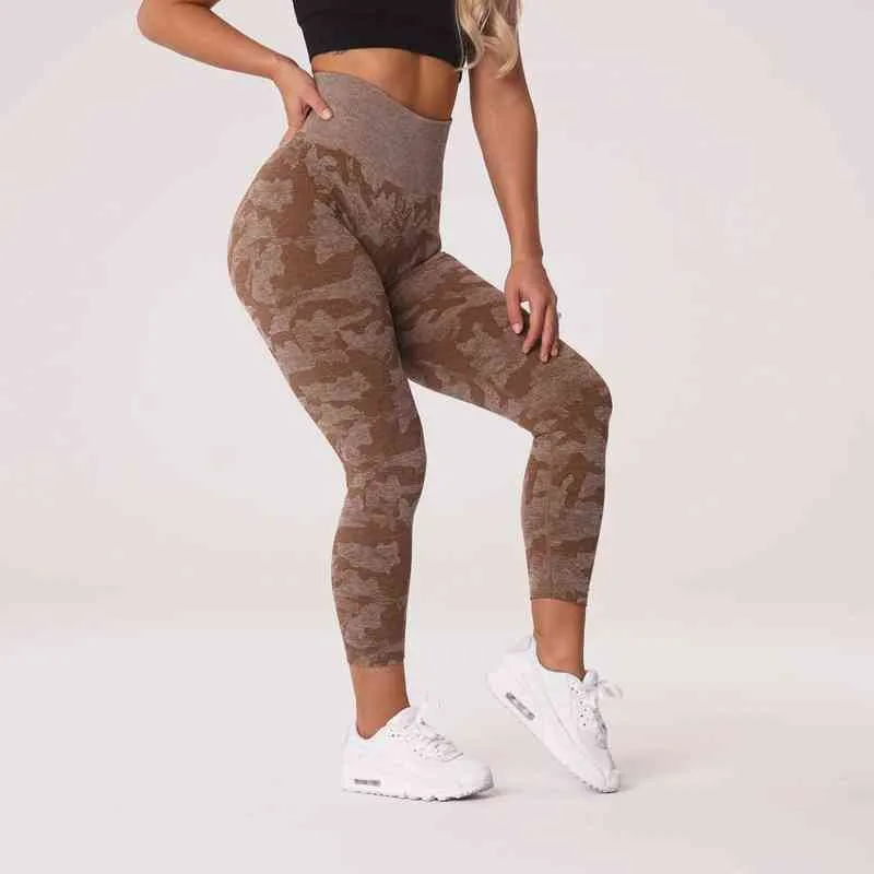 Färger kamouflage leggings yoga byxor kvinnor gym fitness kläder sömlösa sport för sportkläder dam trosor j220706