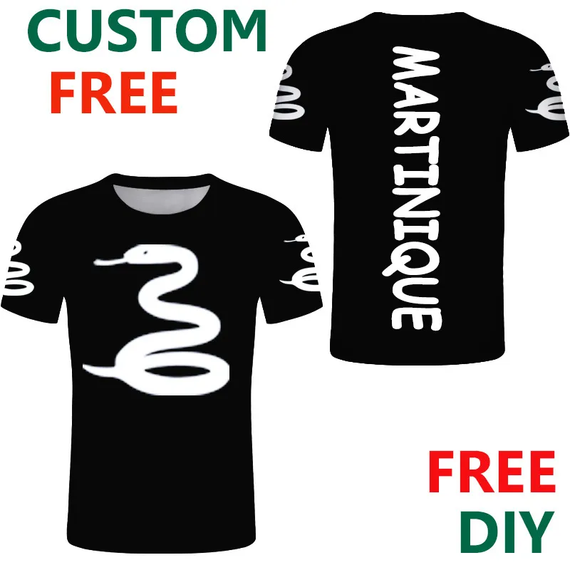 Martinique Snake T Shirt Summer Black TS Darmowa nazwa DIY i numer Animal On Clothing Home 220616