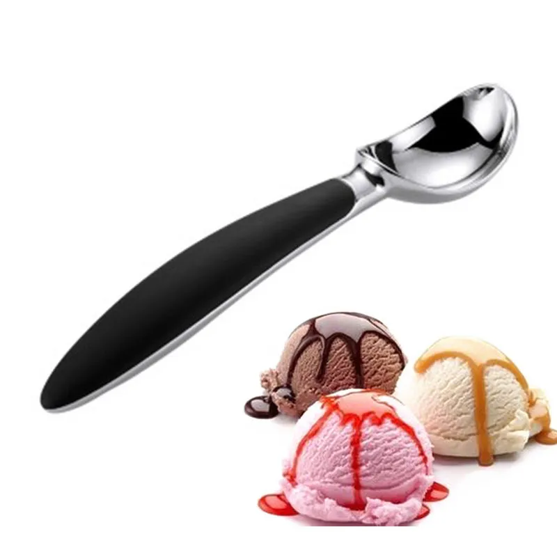 Acier inoxydable crème glacée pastèque yaourt gelée gâteau Dessert purée de pommes de terre Durable anti-dérapant cuillère accessoires de cuisine 220509