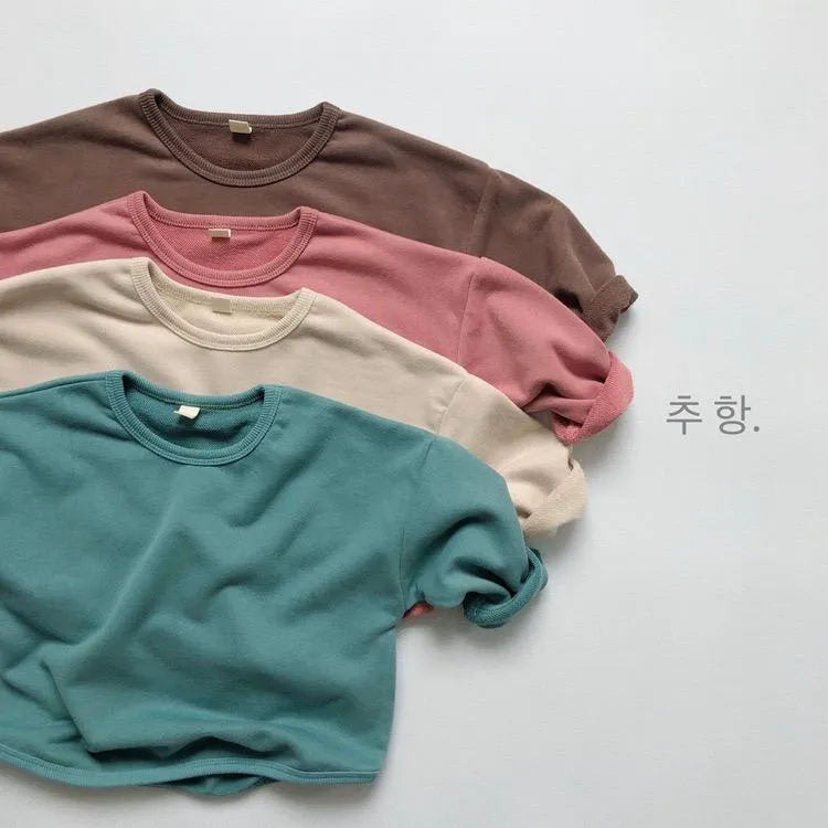 Koreansk stil ins små pojkar flickor tröjor hoodies vår höst barn bountique kläder tröja blank