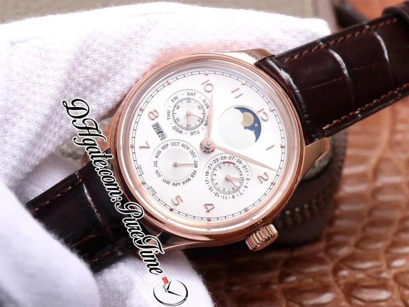 V9F 503302 Calendrier perpétuel A52610 Automatique HETS GORD ROSE GOL BLANC DIAL LUMON POWER POWER Réserve Brown Le cuir Brown Le cuir Super 303W