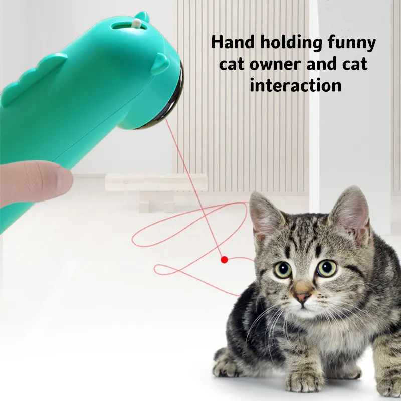 Hamshmoc Smart Handheld Cat Laser Toy Rotatable LED Interactive Toys gör aktiv fångstutbildning som retas för 220510
