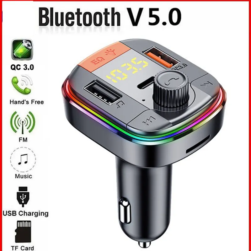 T832 자동차 MP3 플레이어 Bluetooth 5.0 핸즈프리 FM 송신기 USB 충전기 QC3.0 PD Quick Charge Music Player Radio