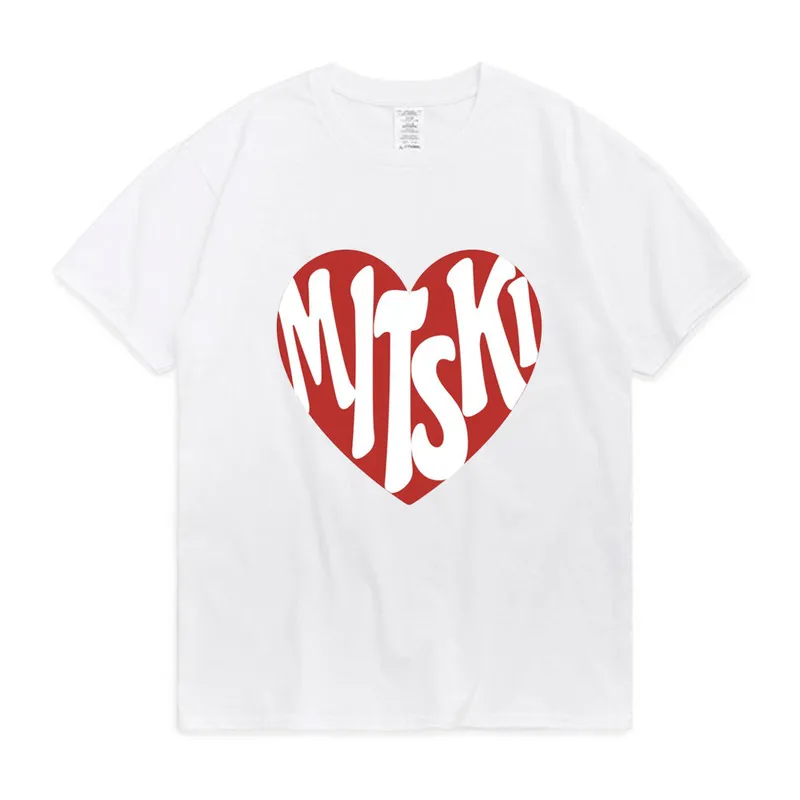 Mitski Coeur Imprimer T-shirt Unisexe Rue Hiphop Couple Mode T-shirt À Manches Courtes En Coton Confortable T-shirt Hommes Femmes 220608