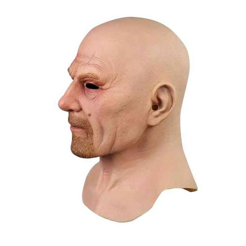 Cosplay Old Man Maschera il viso Halloween 3d Testa in lattice Maschera adulti Adatta feste di Halloween Bar Sale da ballo Attività G220412297K