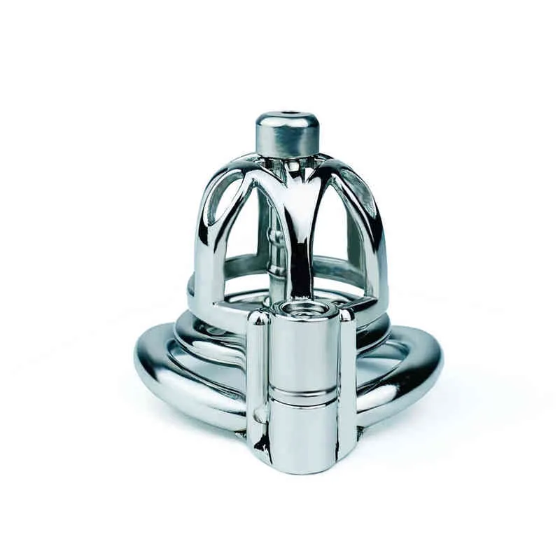 NXY Chastity Device Men's Lock Pants Stainless Steel Bird Cage Sex Toys Bound Penis Passion Metal Fun Products for Adults 0416