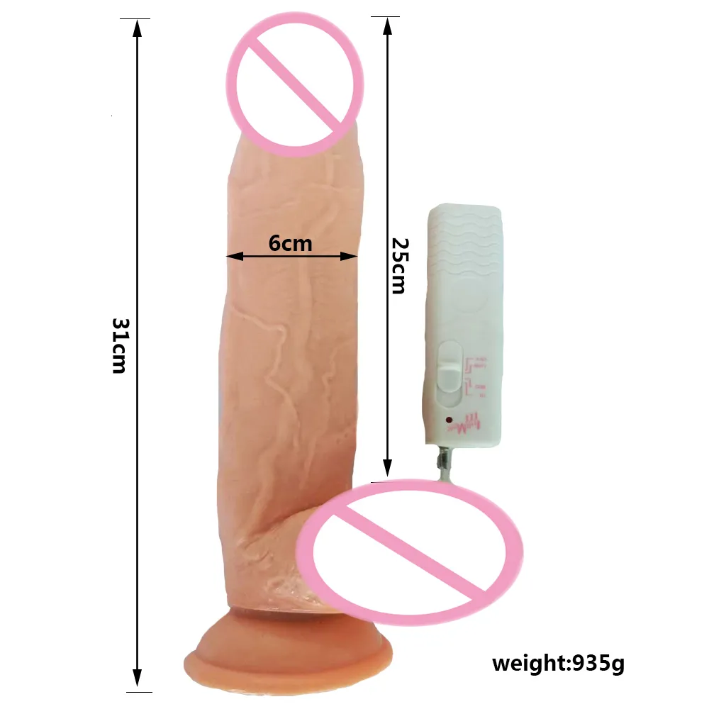 HOWOsexy Vibratore dildo enorme da 12,1 pollici con ventosa Grandi dildo Vibrazione più grande Dong Soft Penis vibrante Massaggiatore Giocattoli sexy