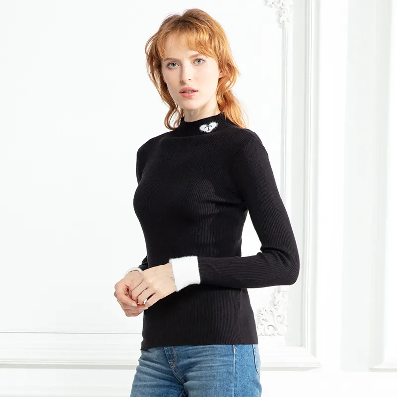 Marwin Combate Autumn Winter Patchwork High Street Style Turtleneck Pullovers Women Sweaters femininas de alta qualidade 220817