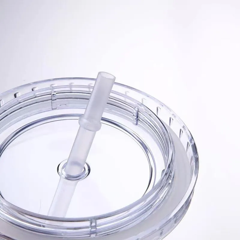 Tassen Acryl Transparente Doppelwandbecher Isolierte Plastikbecher Kaltgetränke Trinkbecher Wiederverwendbar mit StrohhalmenMugs231o