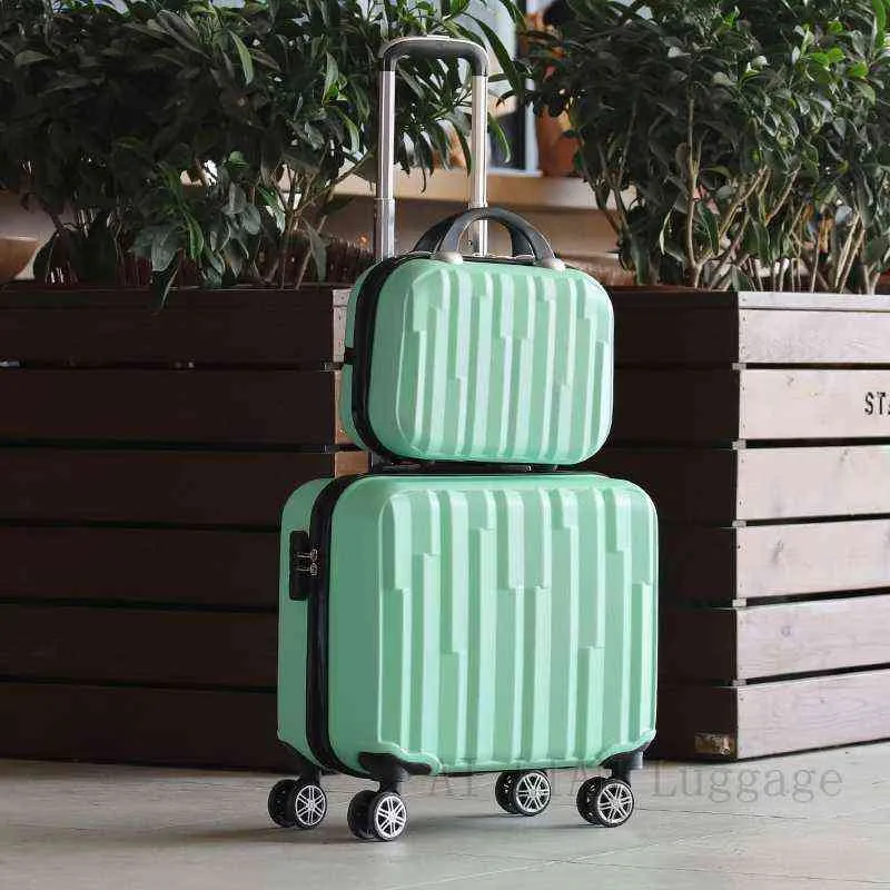 Nuovo set di valigie da viaggio in pollici Valigia da donna su ruote Trolley bambini in ABS con ruote Cabina portaci J220708 J220708