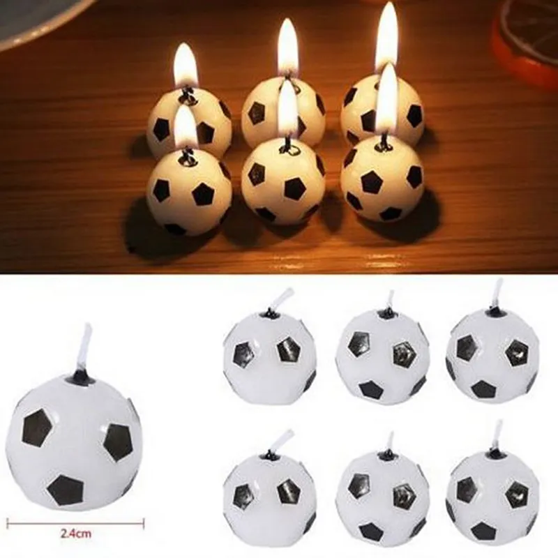 Cute Soccer Ball Football Candles For Birthday Party Kid Supplies Decor Wedding Garden Decoration Party Cake 