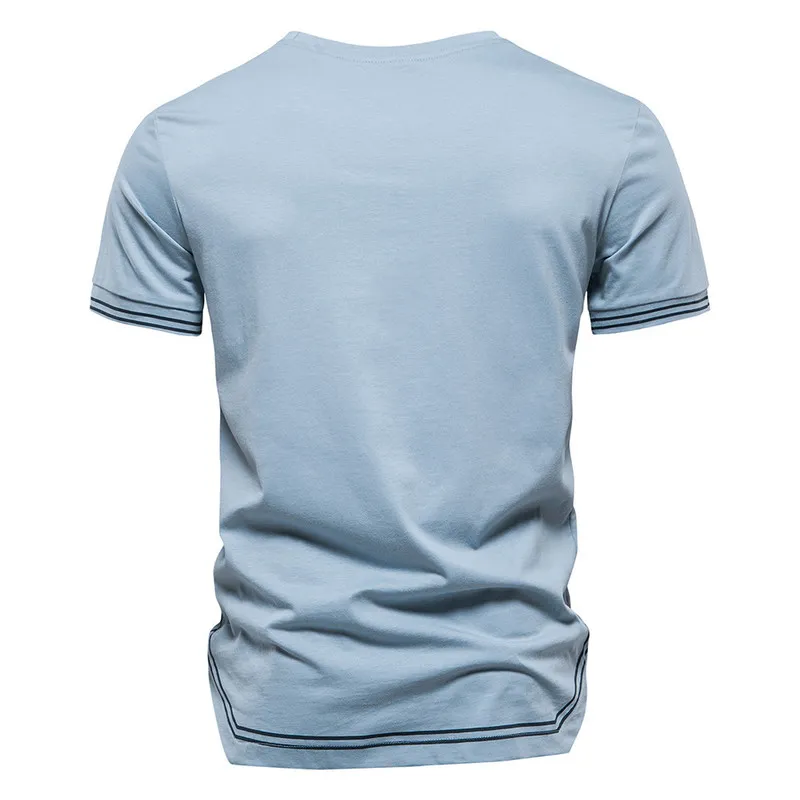 Aiopeson Classic Solid 100% Cotton Men 티셔츠 O-Neck Short Sleeve Slim Fit Casual Sport T Shirts 남성 여름 남성 의류 220509