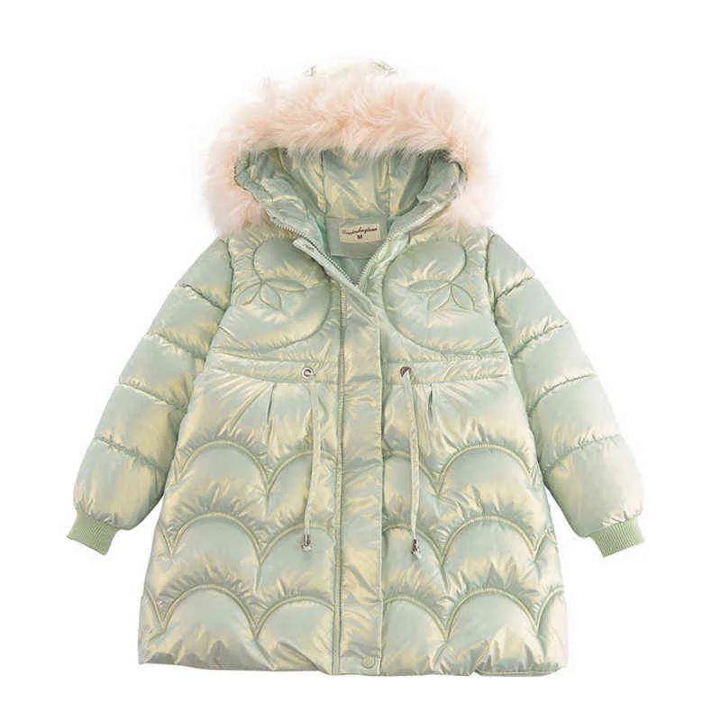 2021ガールズコート冬の温かい子供ロングジャケット女の子のための高品質のコート太い外側の子供服子供服j220718