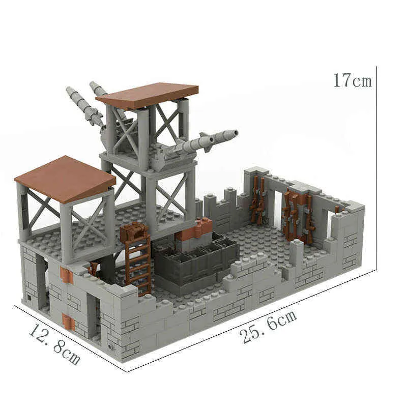 MOC Creative Fortress Building Block assemblare la base militare Battle Royale Peace Elite Battlefield costruire il giocattolo bambini G220524