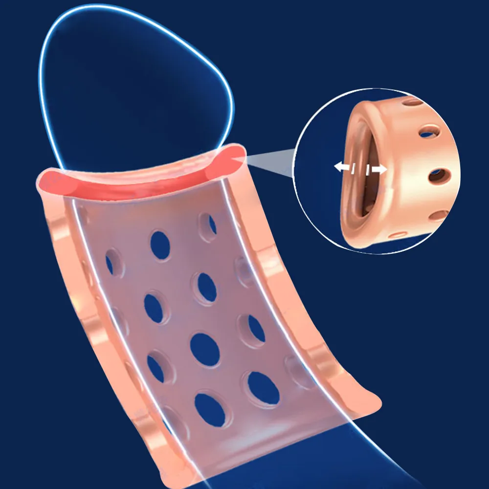 5 pçs / set failkin correção para homens respirável anéis de pênis galo atraso ejaculação sexy brinquedos adultos masculinos dispositivo de castidade