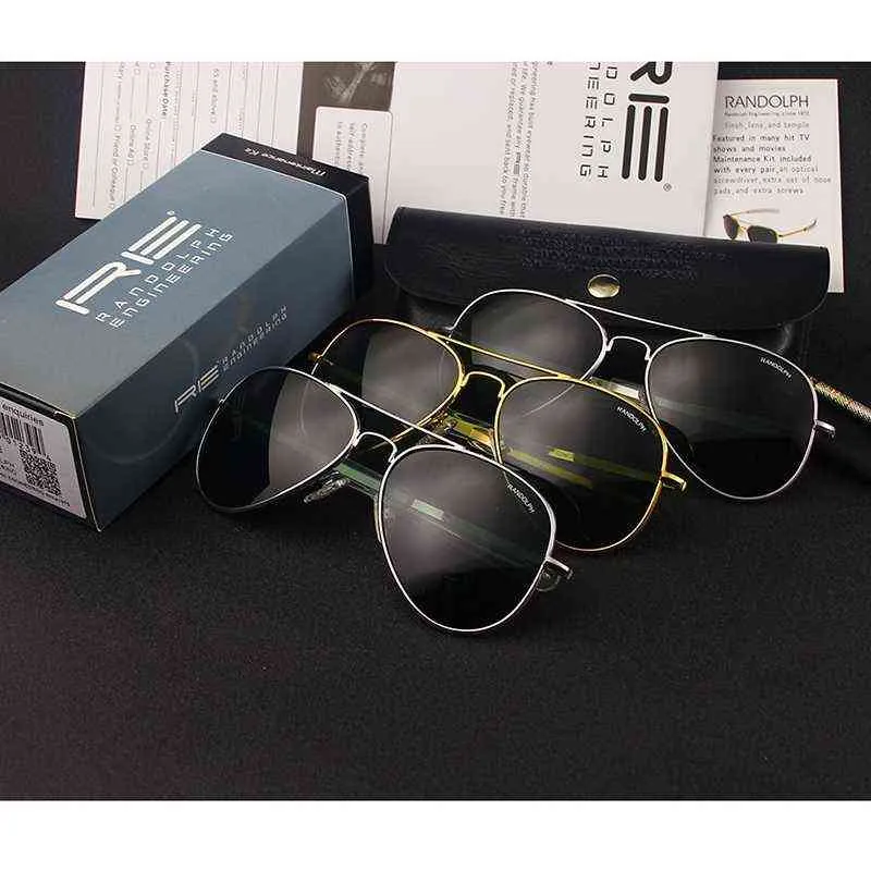 Randolph Re Sunglasses Men Woman Brand Projektantka Vintage American Army Wojskowe Słońce Słońce Gafas de Sol Hombre H2204192373