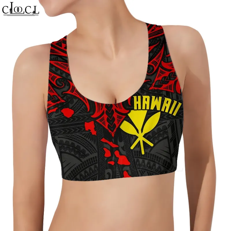 Women Sports Vest Polynesian Plumeria Turtles With Hibis 3D Pattern Tank Top Fashion Women Yoga Fitness Bra Drop W220616