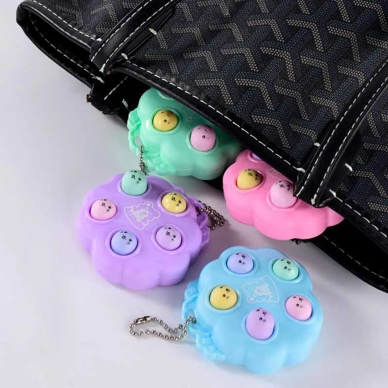 kawaii whack a mole keychain Simple Dimple fidget board portable antistress decompression toys for children 220629