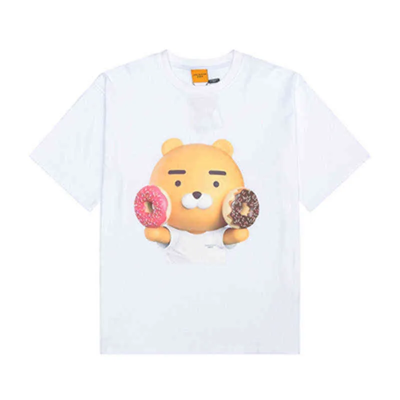 New Summer Chao Brand Doughnut Adlv Cartoon Bear Short Sleeve T-shirt for Men And Women Lovers Ins 4 t-shirt fashion tshirts brands
