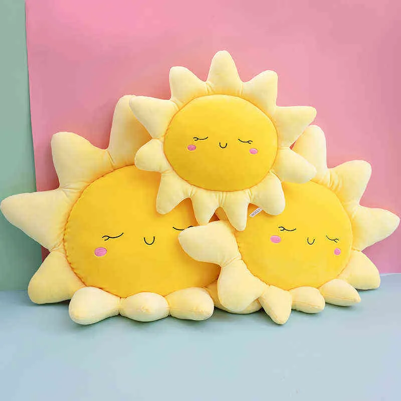 Super Soft Sun Cloud peluche cuscino simpatico cartone animato dormire piumino poggiatesta auto letto decorazione vita bambini J220704