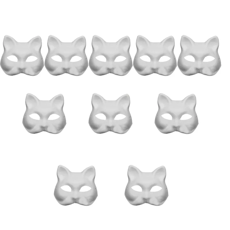 10st DIY Pearable Mask Lightweight Dålig cosplay Prop Masquerade Cat Face 220715