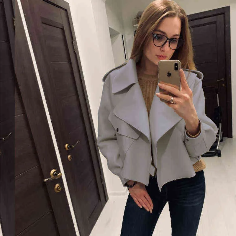 Jackets de couro falso de estilo russo feminino