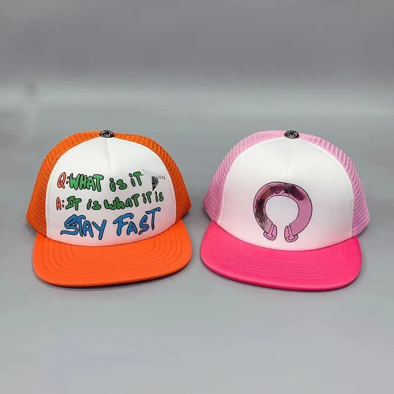 Latest Design caps Letter Embroidery Fashion Wave Cap Male Hip Hop Travel Visor Mesh Punk Baseball Hats