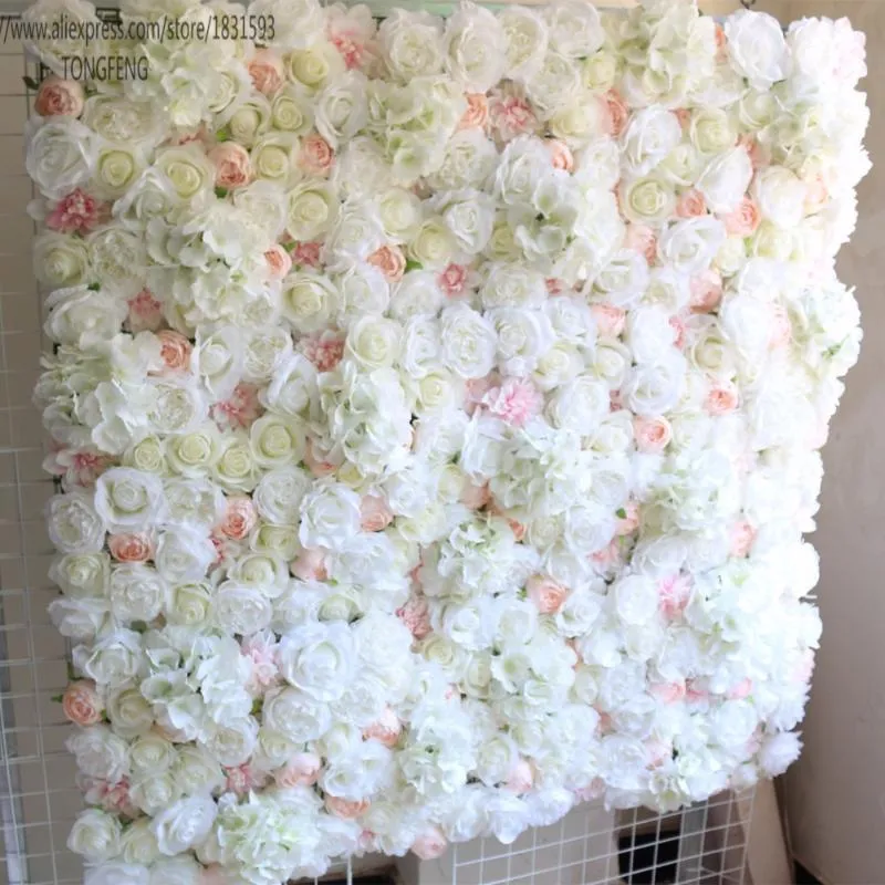 زهور الزهور أكاليل /الكثير من الوردة الاصطناعية الكوبية 3D زهرة الحائط الخلفية الزفاف الديكور عداء mixcolor