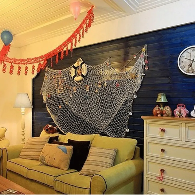 HOT-Home-The-Mediterranean-Sea-style-Wall-Stickers-big-fishing-net-decoration-home-decoration-wall-hangings