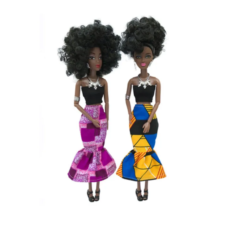 Poupée noire africaine de 30CM pour enfants, jouets à corps articulé mobile pour filles, 220608
