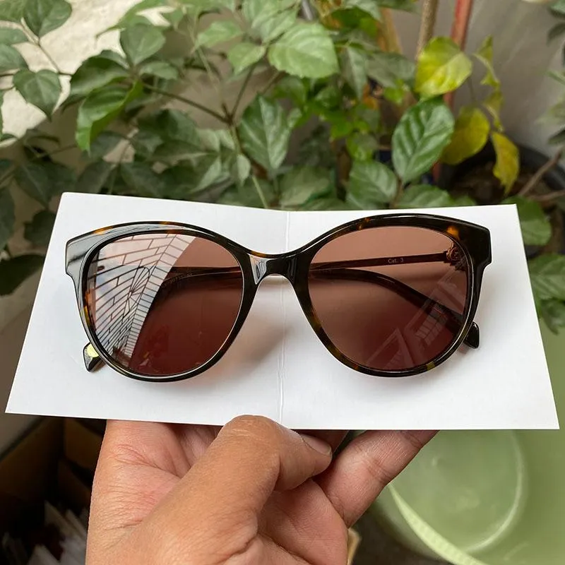 Solglasögon Frankrike Luxury Designer Brand Cat Eye Women Tortoise Acetate Brown Lens BL1564SSUNGLASSES254W