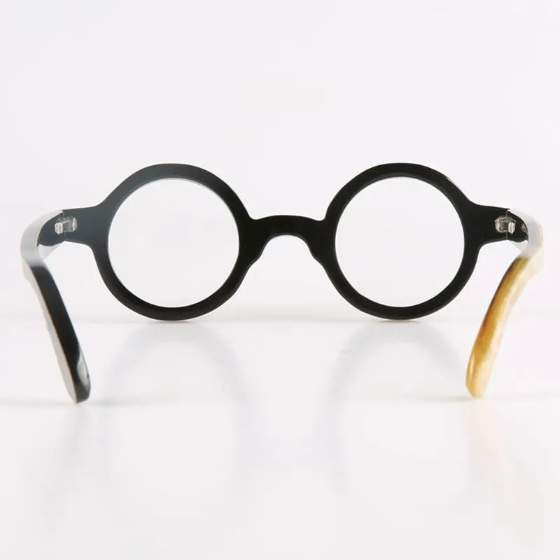 Okulary przeciwsłoneczne Klasyczne unikalne ręcznie robione okrągłe prawdziwe naturalne klakson unisex okulary optyczne rama dla mężczyzn i kobiet225h