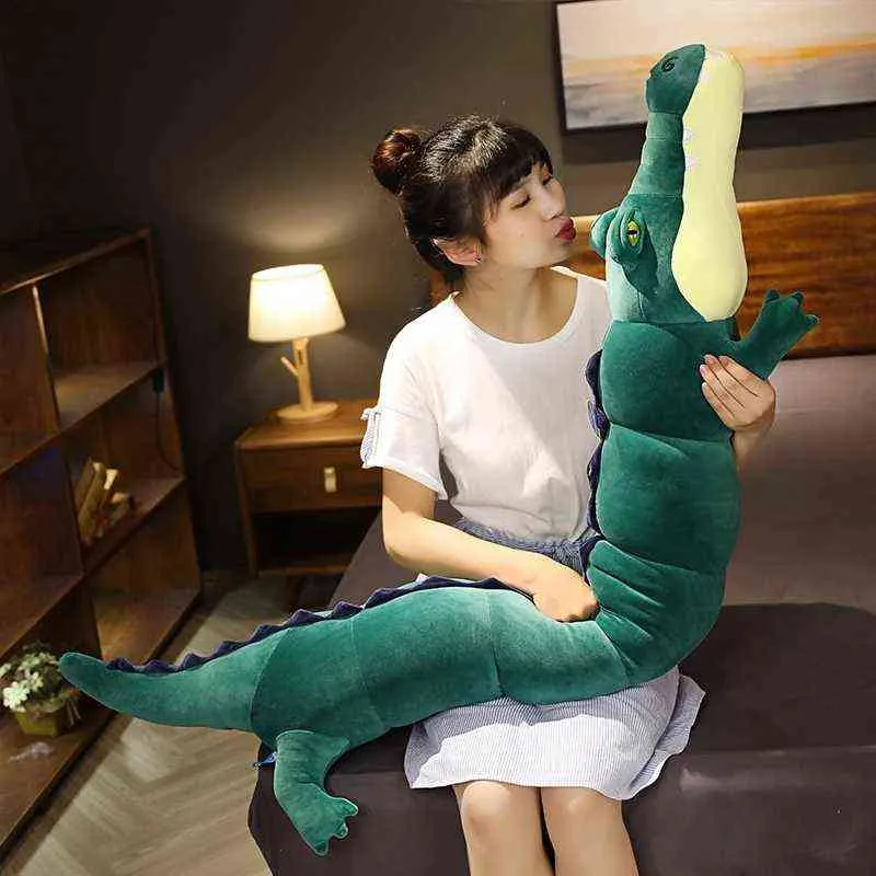 Cm Giant Real Life Filled Coccodrillo Cuddle Simulation Animal Alligator Dolls Kawaii Cuscino creativo bambini Regali J220704