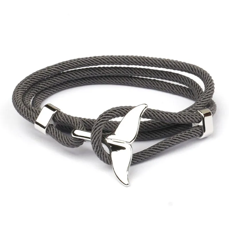 Charm armband mode delfin fisk svans handgjorda rep nautiska segling Brazalet för kvinnor män surf strand smycken fawn22290n