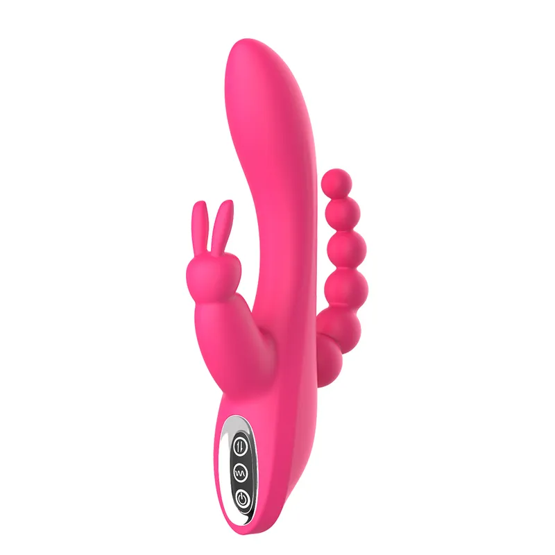 12 Fonction Vibratrice de lapin GSPOT et PSPOT Anal Triple Curve Rechargeable Dildo pour les femmes Stimulateur de clitoris 2203251798335